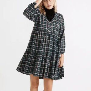 Madewell Flannel Colette Mini Dress in Plaid